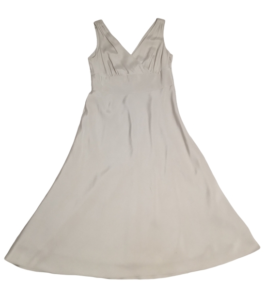J. Crew Women's Silk Sleeveless White Empire Waist Cocktail Dress Zip Side 6P - Picture 3 of 7